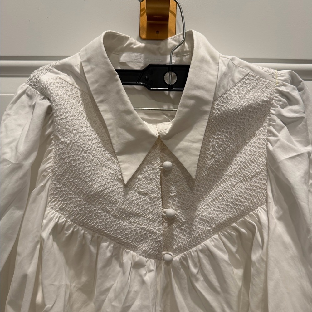 love binetti emma white shirt sz L - Picture 4 of 7